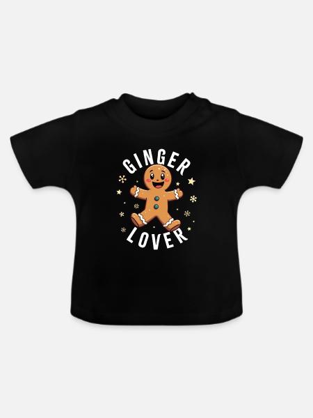 Ingwer-Liebhaber - Baby Bio-T-Shirt mit Rundhals - Schwarz