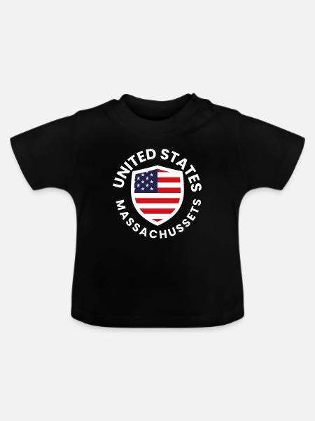 Amerikanischer Schild mit Flaggendesign - Baby Bio-T-Shirt mit Rundhals - Schwarz