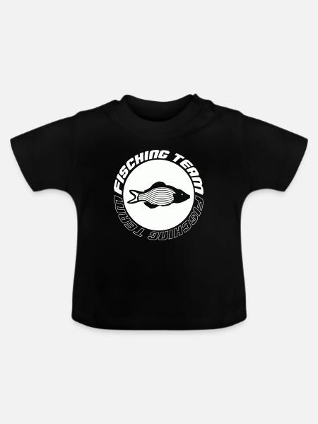 Fishing Team - Baby Bio-T-Shirt mit Rundhals - Schwarz