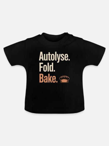 Autolyse Fold Backbrot - Baby Bio-T-Shirt mit Rundhals - Schwarz