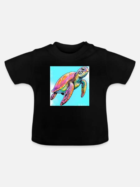 Schildkröte - Baby Bio-T-Shirt mit Rundhals - Schwarz