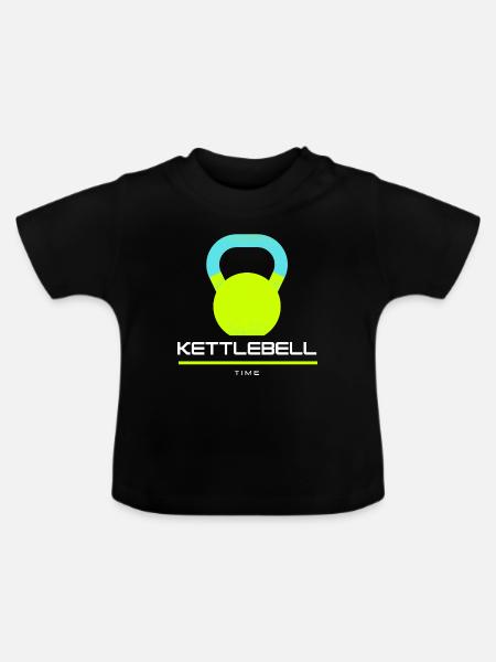 Kettlebell Time cool - Baby Bio-T-Shirt mit Rundhals - Schwarz