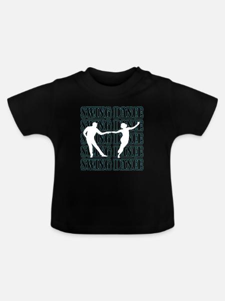 Swing Swing-Musik - Baby Bio-T-Shirt mit Rundhals - Schwarz