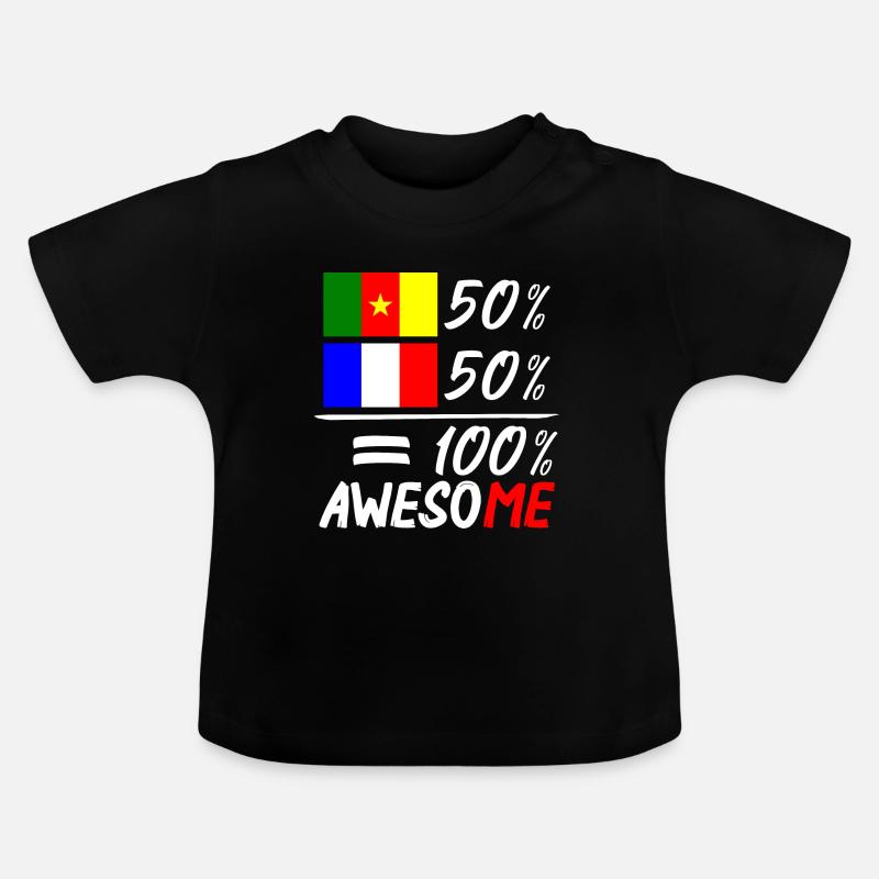 Moitié Français moitié Camerounais - T-shirt bio col rond Bébé - noir