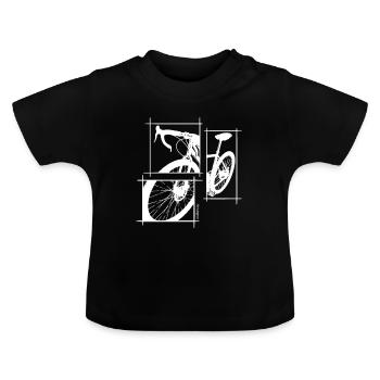 Gravel Biking s/w - Baby Bio-T-Shirt mit Rundhals - Schwarz - Vorne