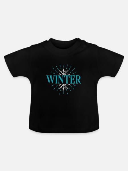 Winter - Baby Bio-T-Shirt mit Rundhals - Schwarz