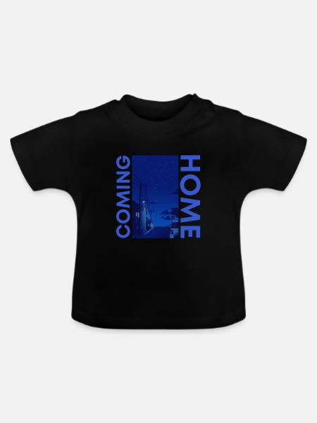 Coming Home dunkelblau - Baby Bio-T-Shirt mit Rundhals - Schwarz