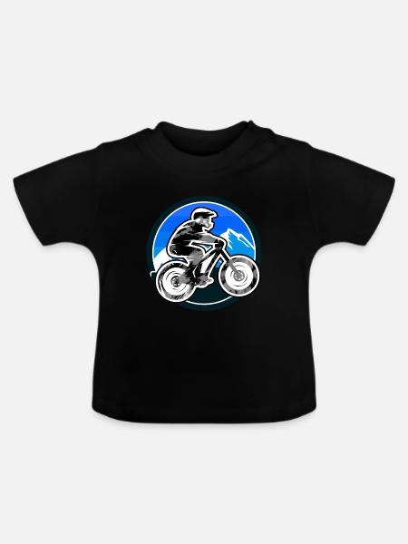 downhill,hügel,mountainbike,rad,radfahrer,graffiti - Baby Bio-T-Shirt mit Rundhals - Schwarz