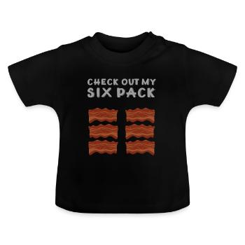 Schauen Sie sich meine Sixpack Bacon Lover Crispy - Baby Bio-T-Shirt mit Rundhals - Schwarz - Vorne