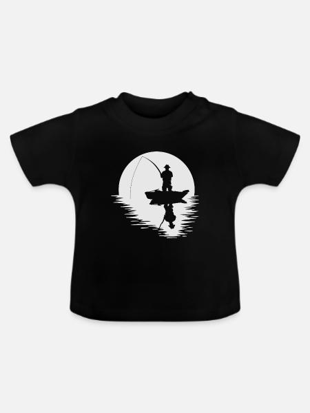 Vollmond Angler Mond angeln Fischen Style Geschenk - Baby Bio-T-Shirt mit Rundhals - Schwarz