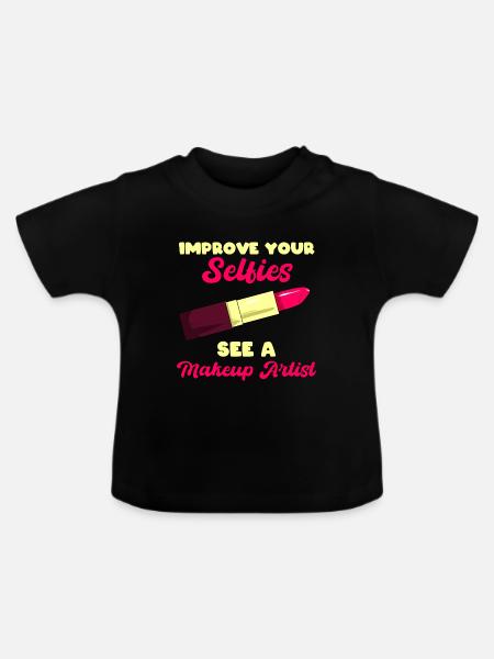 Lustiger Maskenbildner Kosmetiker - Baby Bio-T-Shirt mit Rundhals - Schwarz