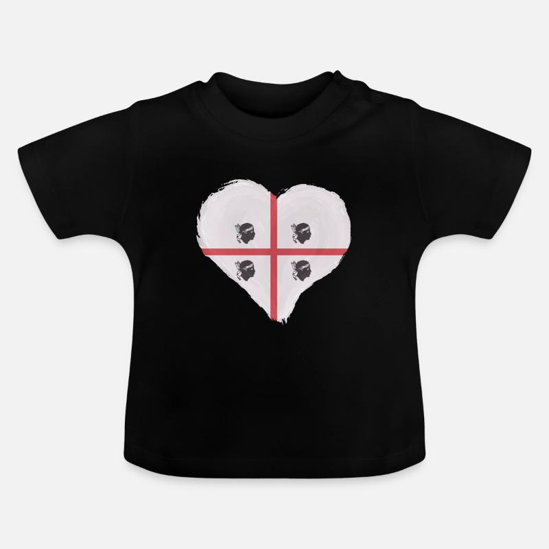 Drapeau de la Sardaigne Drapeau de la Sardaigne Drapeau de la Sardaigne - T-shirt bio col rond Bébé - noir