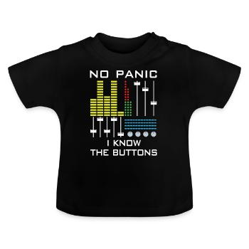 Deejay DJ Knob Mixer Mixer Mixer Boutons Platine Vinyle - T-shirt bio col rond Bébé - noir - Devant