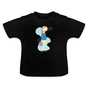 Oops Schwangerschaft Schwanger Babybauch Geschenk - Baby Bio-T-Shirt mit Rundhals - Schwarz - Vorne
