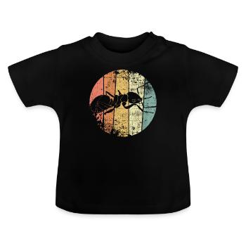 Ant - Baby Organic T-Shirt with Round Neck - black - Front
