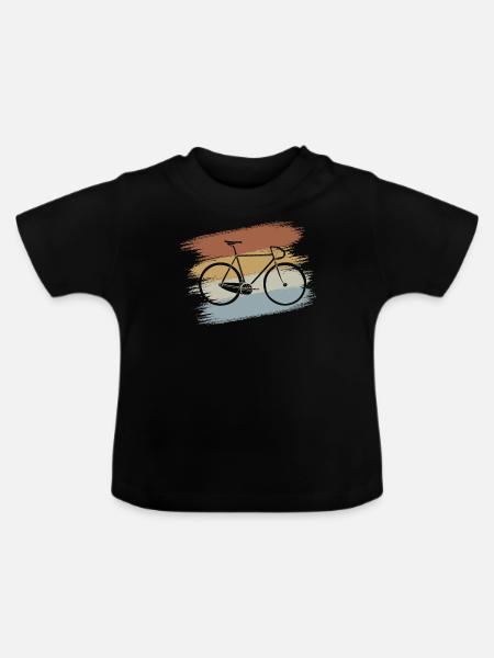 Rennrad - Baby Bio-T-Shirt mit Rundhals - Schwarz