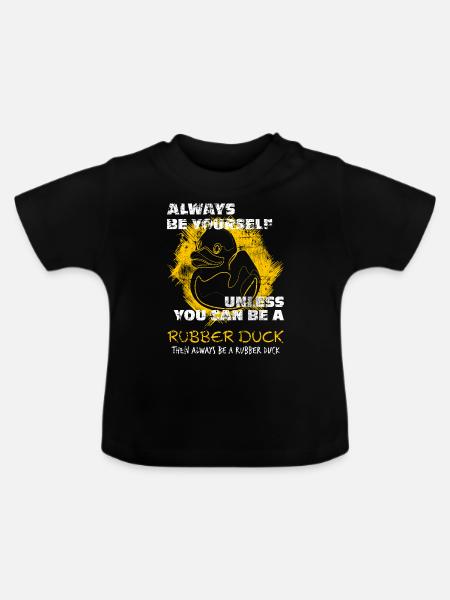 Quietscheente Badeente - Baby Bio-T-Shirt mit Rundhals - Schwarz