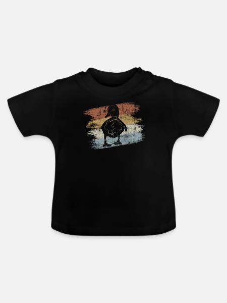 Baby Ente Entchen - Baby Bio-T-Shirt mit Rundhals - Schwarz