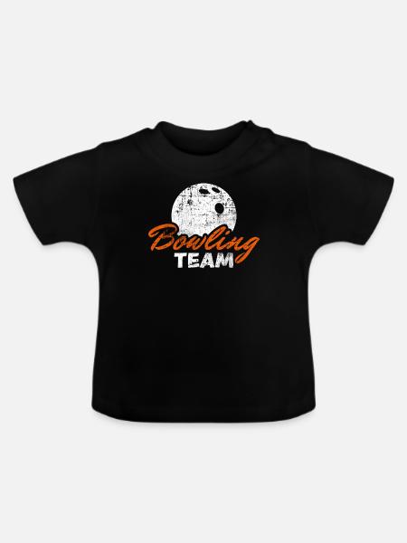 Bowling Team - Baby Bio-T-Shirt mit Rundhals - Schwarz