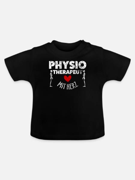 Physiotherapeut - Baby Bio-T-Shirt mit Rundhals - Schwarz