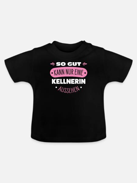 Kellnerin - Baby Bio-T-Shirt mit Rundhals - Schwarz
