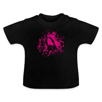 Music - Baby Organic T-Shirt with Round Neck - black - Front
