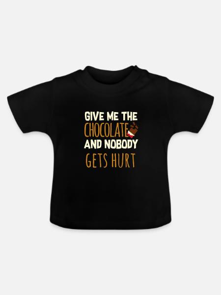 Schokolade - Baby Bio-T-Shirt mit Rundhals - Schwarz