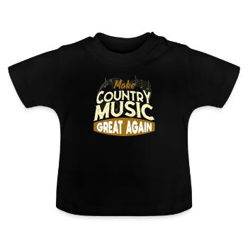 Musique country - T-shirt bio col rond Bébé - noir - Devant