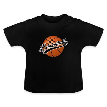 Basketball Team Sport lettering - Baby Organic T-Shirt with Round Neck - black - Front