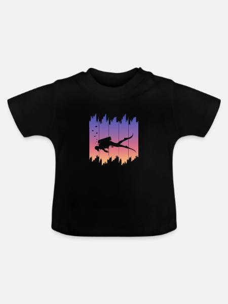 Tauchen - Baby Bio-T-Shirt mit Rundhals - Schwarz