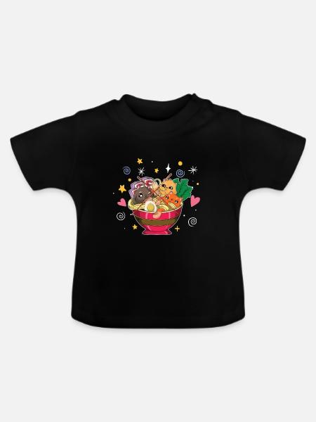 Ramen - Baby Bio-T-Shirt mit Rundhals - Schwarz