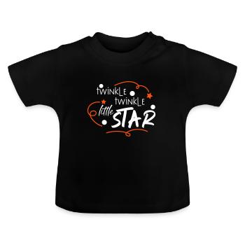 Twinkle little Star Funkel kleiner Stern Baby Kind - Baby Bio-T-Shirt mit Rundhals - Schwarz - Vorne