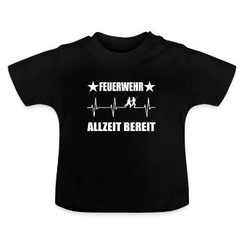 Feuerwehr - Baby Bio-T-Shirt mit Rundhals - Schwarz - Vorne