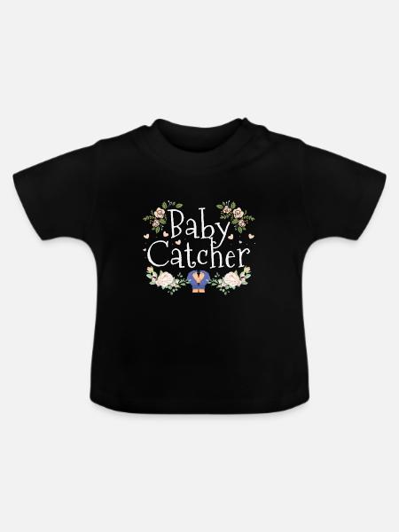 Hebamme Geburtshelfer - Baby Bio-T-Shirt mit Rundhals - Schwarz
