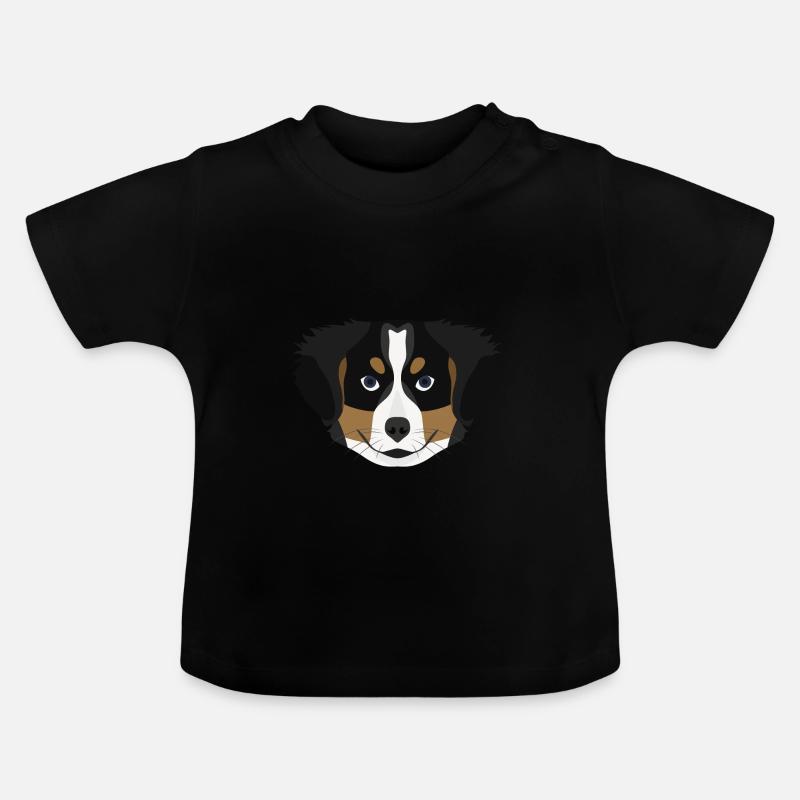 Chiot de montagne Bernese Mountain Illustration - T-shirt bio col rond Bébé - noir