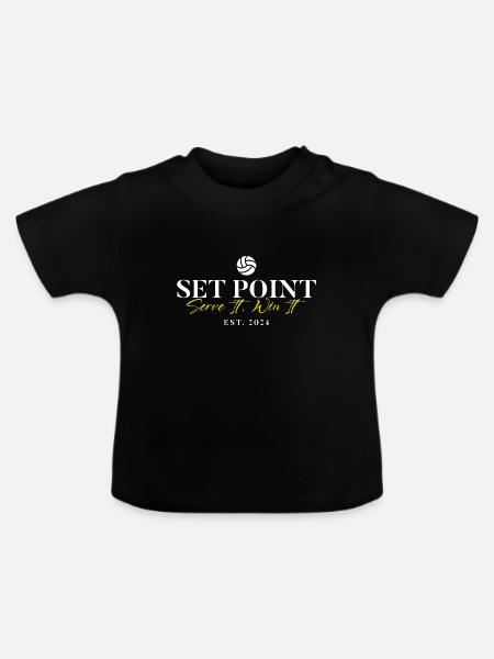 Set Point Volleyball Logo - Baby Bio-T-Shirt mit Rundhals - Schwarz