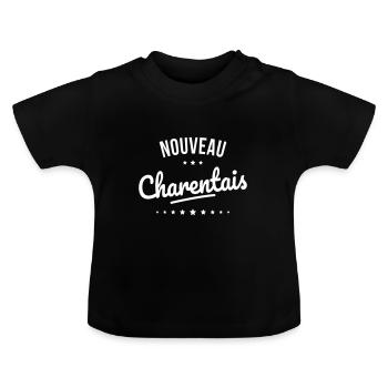 Nouveau Charentais - Idée cadeau bébé - T-shirt bio col rond Bébé - noir - Devant