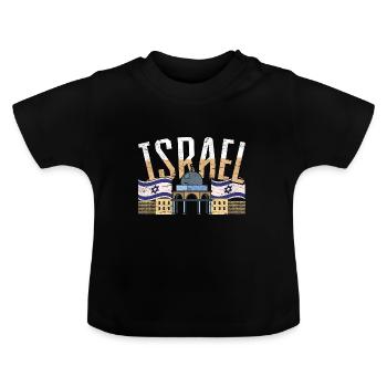 Étoile de David Drapeau israélien Cadeau Israël - T-shirt bio col rond Bébé - noir - Devant