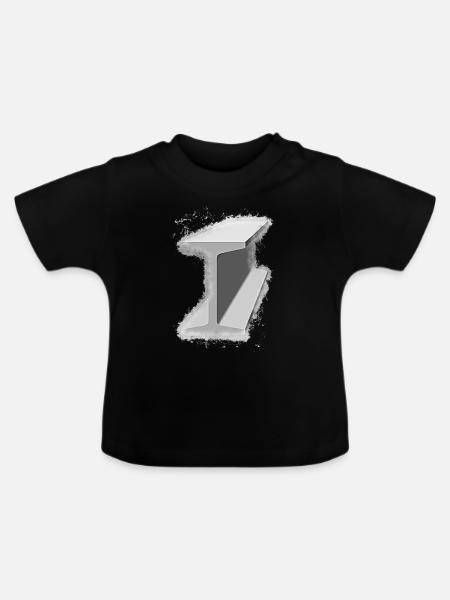 Träger Eisen hell glühend - Baby Bio-T-Shirt mit Rundhals - Schwarz