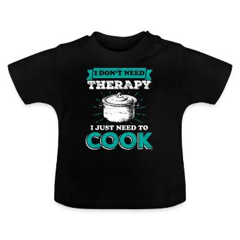 Koch kochen - Baby Bio-T-Shirt mit Rundhals - Schwarz - Vorne