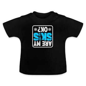 Ski Ski Ski Ski Ski Ski - T-shirt bio col rond Bébé - noir - Devant
