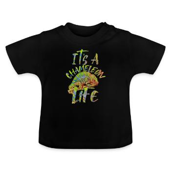 caméléon - T-shirt bio col rond Bébé - noir - Devant