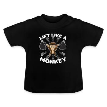 Singe Fitness Sports Bicep Cadeau - T-shirt bio col rond Bébé - noir - Devant