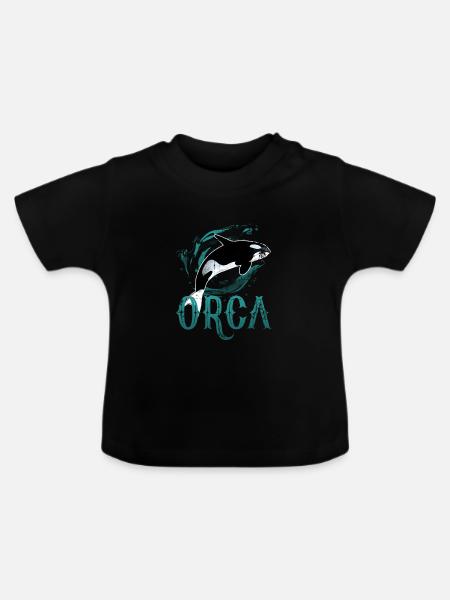 Schwertwal Fisch Wal - Baby Bio-T-Shirt mit Rundhals - Schwarz