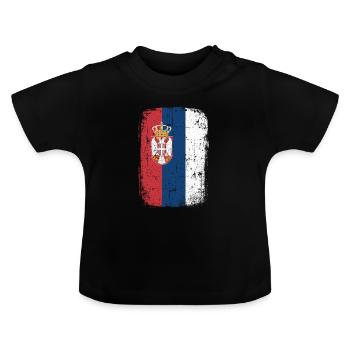 Serbie - T-shirt bio col rond Bébé - noir - Devant