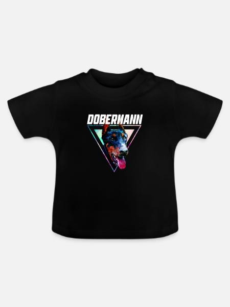 Dobermann - Baby Bio-T-Shirt mit Rundhals - Schwarz