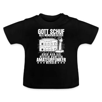 Amateurfunk lustig Spruch Amateurfunker - Baby Bio-T-Shirt mit Rundhals - Schwarz - Vorne