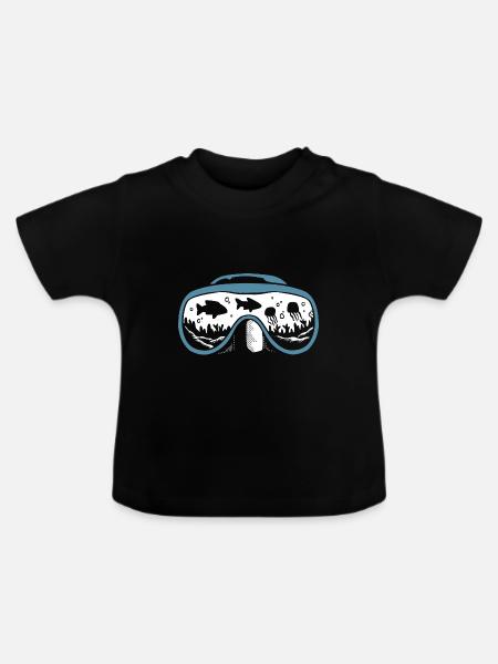 Taucherbrille Taucher - Baby Bio-T-Shirt mit Rundhals - Schwarz