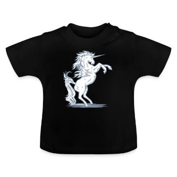 Einhorn - Einhorn - Baby Bio-T-Shirt mit Rundhals - Schwarz - Vorne