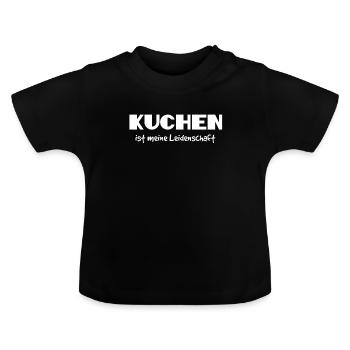 Kuchen - Baby Bio-T-Shirt mit Rundhals - Schwarz - Vorne